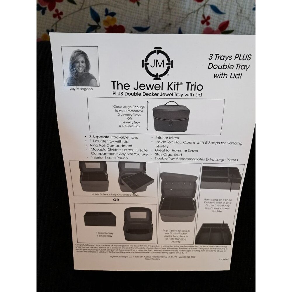Joy Mangano The Jewel Kit Trio PLUS Double Decker Jewelry Tray with Lid - Picture 3 of 16